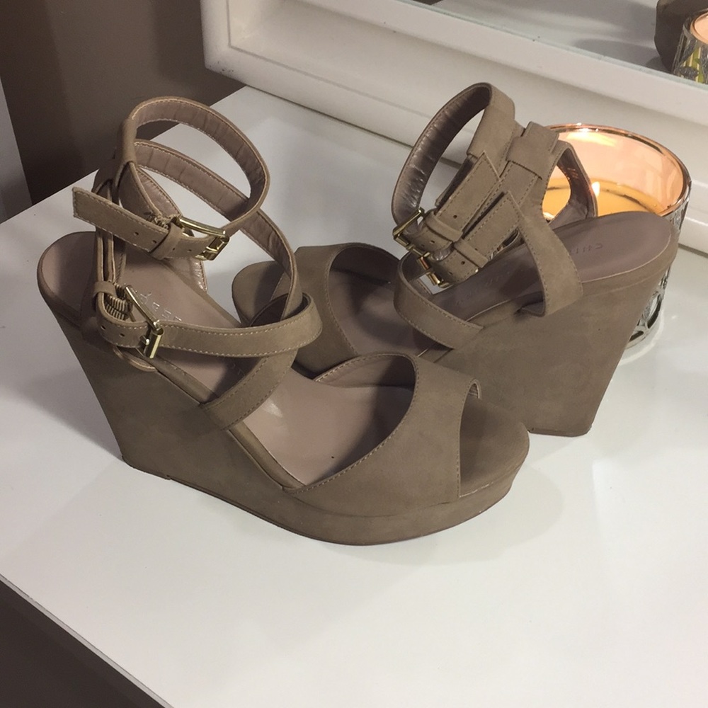 Tan Chinese Laundry Wedge Heels